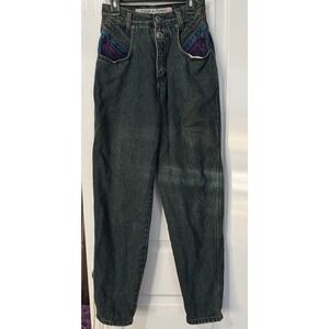 VTG Zena Color Block High Waisted Mom Jeans Women's Sz 3 90's Y2K